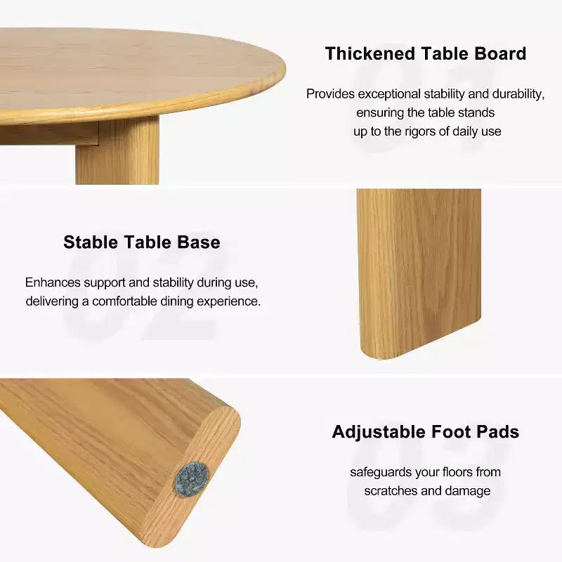 PexFix 67 x 33,5 Table à manger de ferme en bois massif de chêne Plateau ovale en bois pour salles à manger modernes et réunions de famille