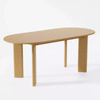 PexFix 67 x 33,5 Table à manger de ferme en bois massif de chêne Plateau ovale en bois pour salles à manger modernes et réunions de famille
