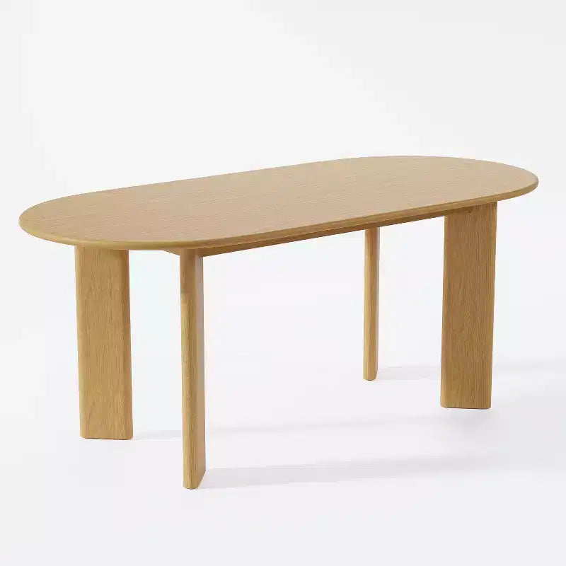 PexFix 67 x 33,5 Table à manger de ferme en bois massif de chêne Plateau ovale en bois pour salles à manger modernes et réunions de famille