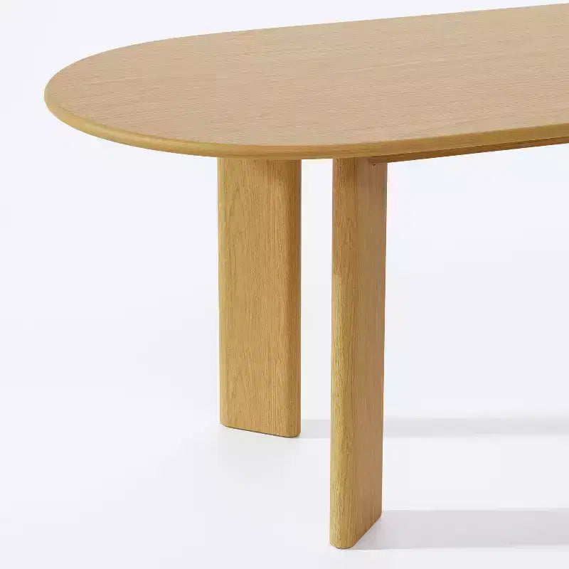 PexFix 67 x 33,5 Table à manger de ferme en bois massif de chêne Plateau ovale en bois pour salles à manger modernes et réunions de famille
