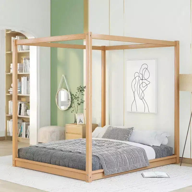 Cadre de lit plateforme à baldaquin ModernLuxe Queen/King Size