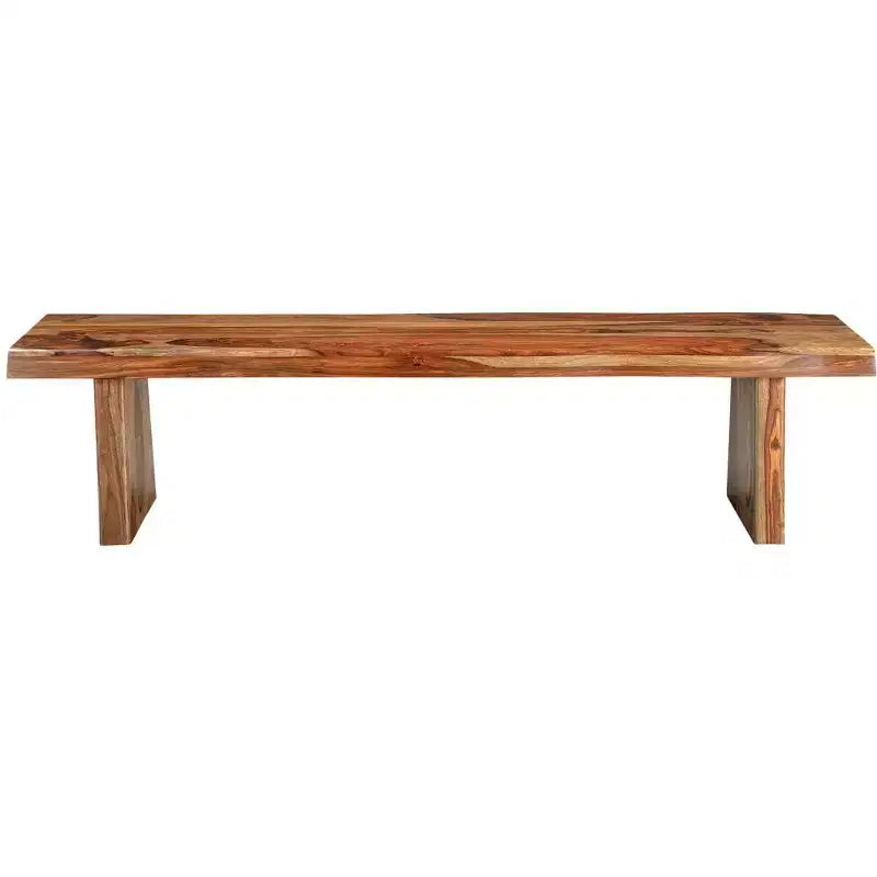 HomeRoots Banc de salle à manger en bois massif Live Edge brun 75