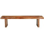 HomeRoots Banc de salle à manger en bois massif Live Edge brun 75