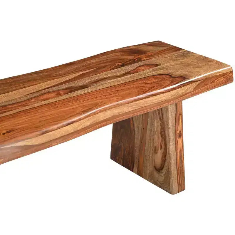 HomeRoots Banc de salle à manger en bois massif Live Edge brun 75
