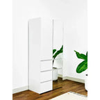 HomeStock 70,9 po H x 17,72 po L Système de rangement de placard en bois composite blanc pour rangement universel avec bacs de rangement