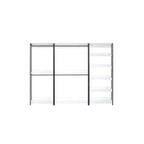 HomeStock 77.7 in.H x 111 in.W White Wood Composite Closet System for Universal Storage with Storage Bins
