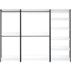HomeStock 77.7 in.H x 111 in.W White Wood Composite Closet System for Universal Storage with Storage Bins