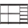 HomeStock 77.7 in.H x 111 in.W Black Wood Composite Closet System for Universal Storage with Storage Bins