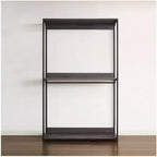 HomeStock 77.7 in.H x 111 in.W Black Wood Composite Closet System for Universal Storage with Storage Bins
