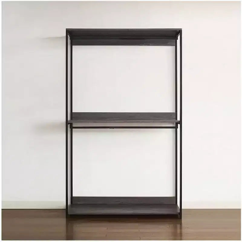 HomeStock 77.7 in.H x 111 in.W Black Wood Composite Closet System for Universal Storage with Storage Bins