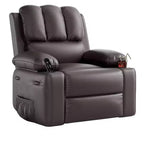 TOPOW Oversized Recliner Chair, 360 Swivel Rocker Recliners with Heat & Massage, Soft High-Density Sponge Recliner with Cup Holder & Side Pocket