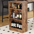 Acekool Ensemble table de salle à manger 3 pièces hauteur comptoir 91 cm avec 2 tabourets de bar et étagères de rangement, cuisine d'angle escamotable peu encombrante
