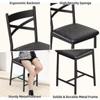 Acekool Ensemble table de salle à manger 3 pièces hauteur comptoir 91 cm avec 2 tabourets de bar et étagères de rangement, cuisine d'angle escamotable peu encombrante