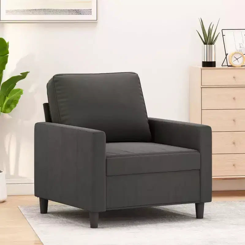 vidaXL Sofa Chair Accent Living Room Chair with Armrest for Leisure Velvet - Dark Gray 23.6