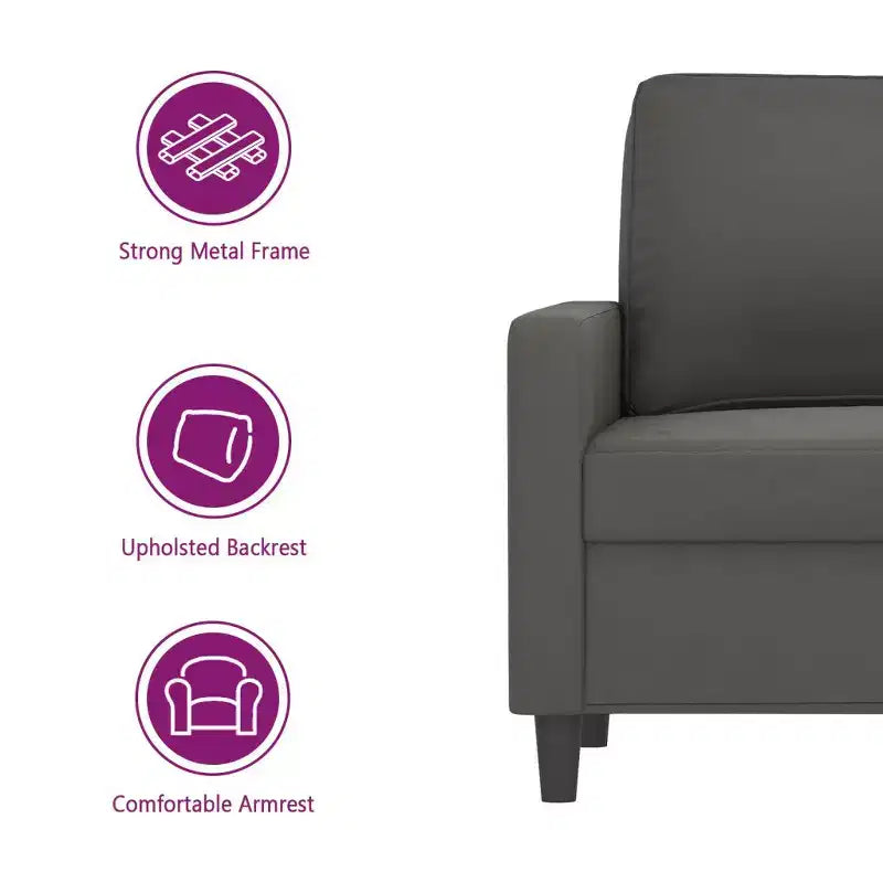 vidaXL Sofa Chair Accent Living Room Chair with Armrest for Leisure Velvet - Dark Gray 23.6