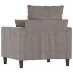 vidaXL Sofa Chair Living Room Accent Upholstered Chair with Armrest Velvet - Light Gray 23.6