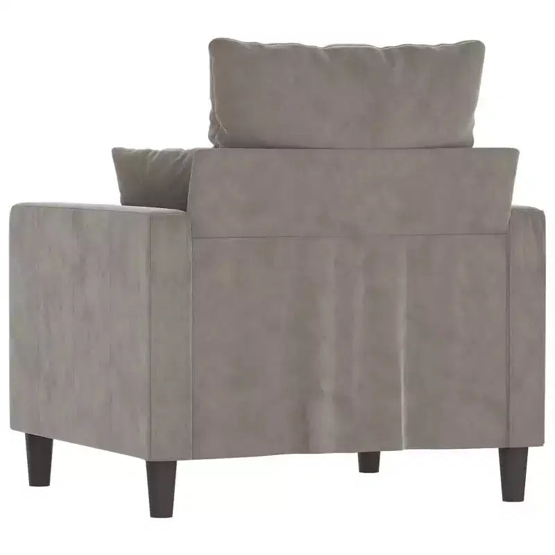vidaXL Sofa Chair Living Room Accent Upholstered Chair with Armrest Velvet - Light Gray 23.6