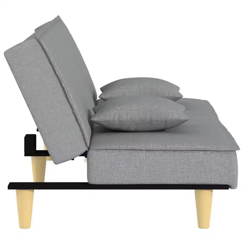 vidaXL Sofa Bed Light grey Fabric (100% polyester), plywood Medium