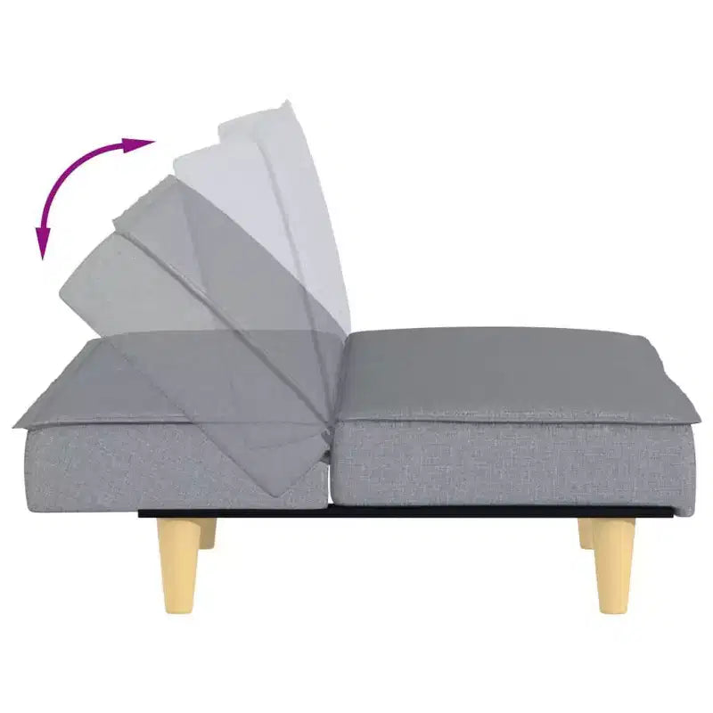vidaXL Sofa Bed Light grey Fabric (100% polyester), plywood Medium