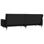 vidaXL 2-Seater Sofa Bed with Two Pillows Black Velvet - Black