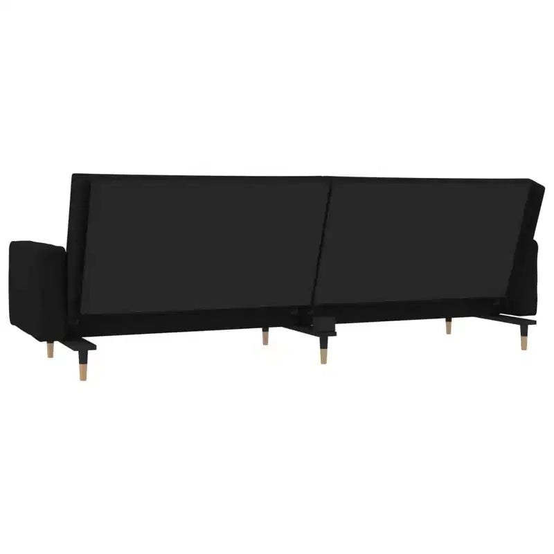 vidaXL 2-Seater Sofa Bed with Two Pillows Black Velvet - Black