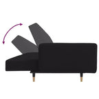 vidaXL 2-Seater Sofa Bed with Two Pillows Black Velvet - Black