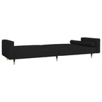 vidaXL 2-Seater Sofa Bed with Two Pillows Black Velvet - Black