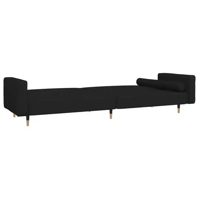 vidaXL 2-Seater Sofa Bed with Two Pillows Black Velvet - Black