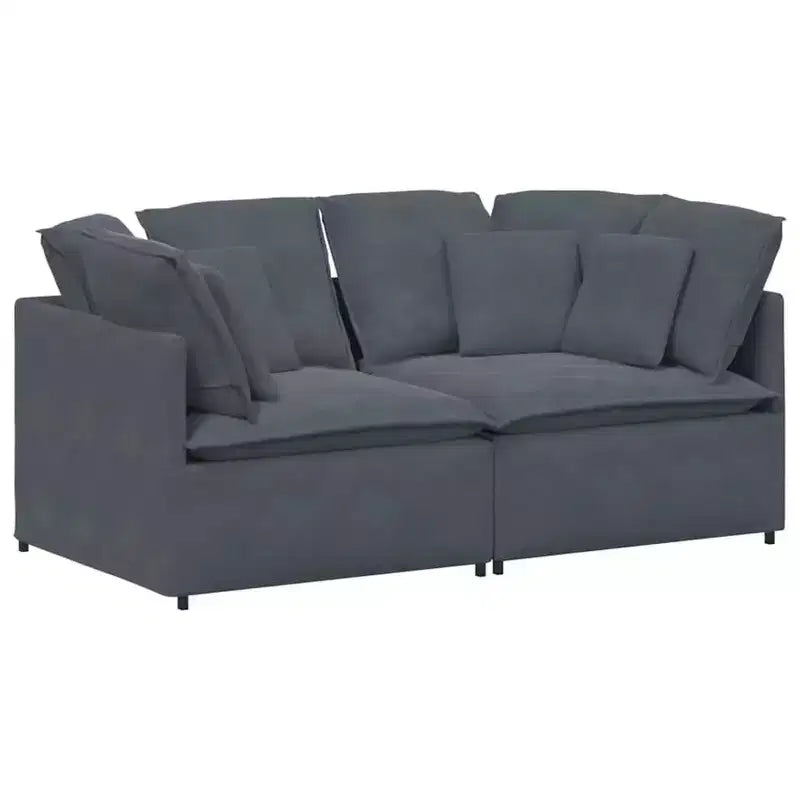 vidaXL Modular Sofa with Cushions - Velvet Dark Gray, 78.7x39.4 Durable Metal Frame for Living/Bedroom