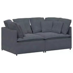 vidaXL Modular Sofa with Cushions - Velvet Dark Gray, 78.7x39.4 Durable Metal Frame for Living/Bedroom