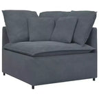 vidaXL Canapé modulable avec coussins - Velours gris foncé, 200x100 cm, Cadre en métal durable pour Salon/Chambre