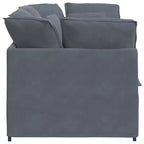 vidaXL Canapé modulable avec coussins - Velours gris foncé, 200x100 cm, Cadre en métal durable pour Salon/Chambre
