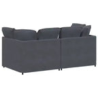 vidaXL Canapé modulable avec coussins - Velours gris foncé, 200x100 cm, Cadre en métal durable pour Salon/Chambre