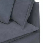 vidaXL Canapé modulable avec coussins - Velours gris foncé, 200x100 cm, Cadre en métal durable pour Salon/Chambre