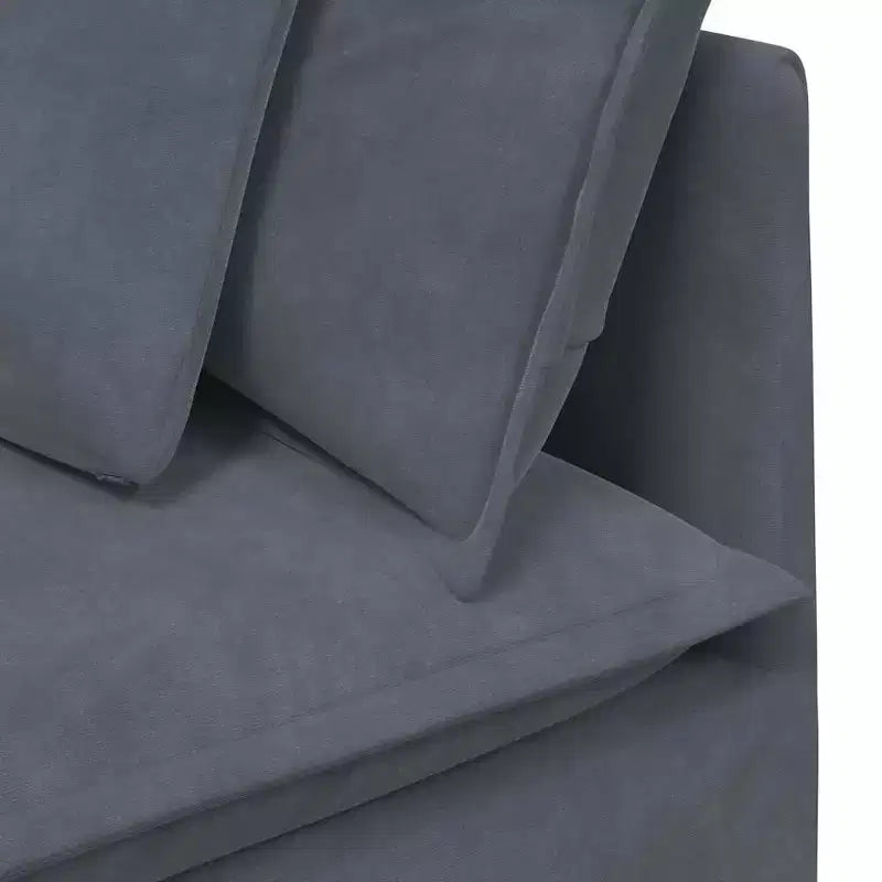 vidaXL Canapé modulable avec coussins - Velours gris foncé, 200x100 cm, Cadre en métal durable pour Salon/Chambre
