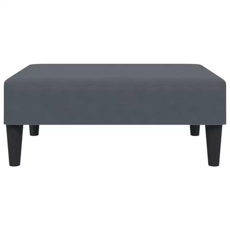 vidaXL Canapé-lit convertible 2 places en velours gris foncé avec pouf – Lit double souple, dossier réglable, cadre en bois robuste