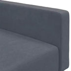 vidaXL Canapé-lit convertible 2 places en velours gris foncé avec pouf – Lit double souple, dossier réglable, cadre en bois robuste