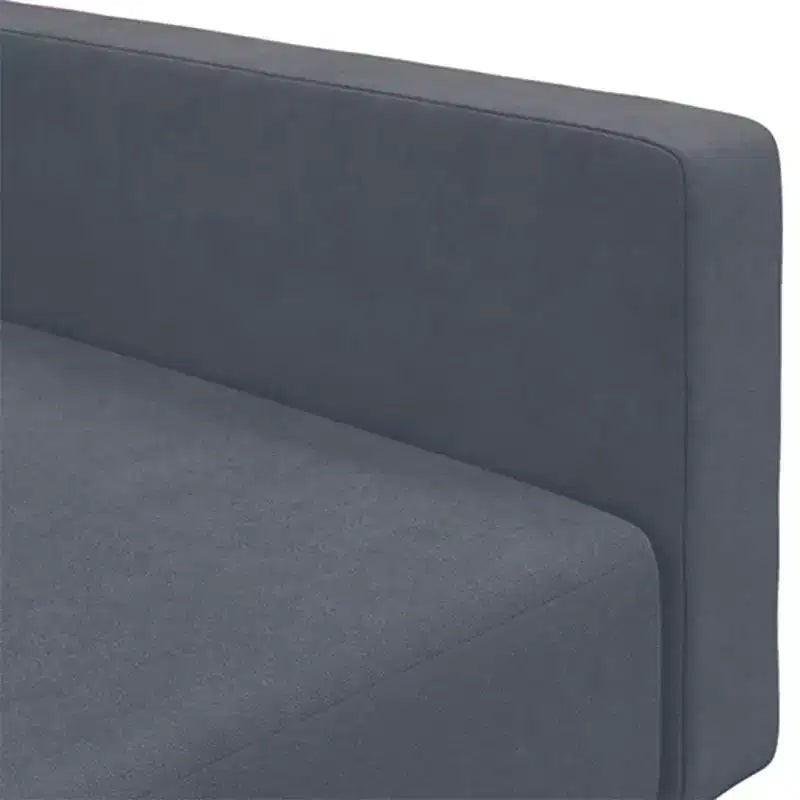 vidaXL Canapé-lit convertible 2 places en velours gris foncé avec pouf – Lit double souple, dossier réglable, cadre en bois robuste