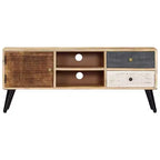vidaXL Tv Cabinet Natural Wood Solid Mango Wood Standard TV Cabinet