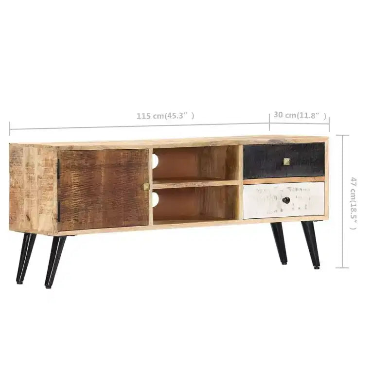 vidaXL Meuble TV en bois de manguier massif naturel Meuble TV standard