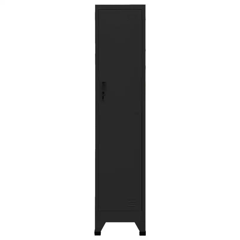 vidaXL Locker Cabinet Black Steel Medium Locker Cabinet Rectangular