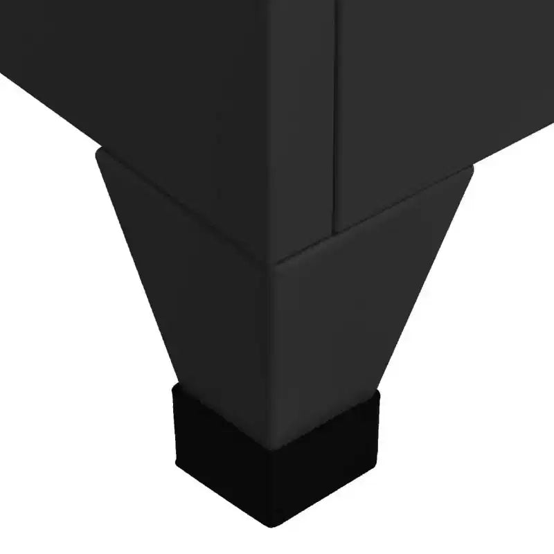 vidaXL Locker Cabinet Black Steel Medium Locker Cabinet Rectangular