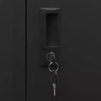 vidaXL Locker Cabinet Black Steel Medium Locker Cabinet Rectangular