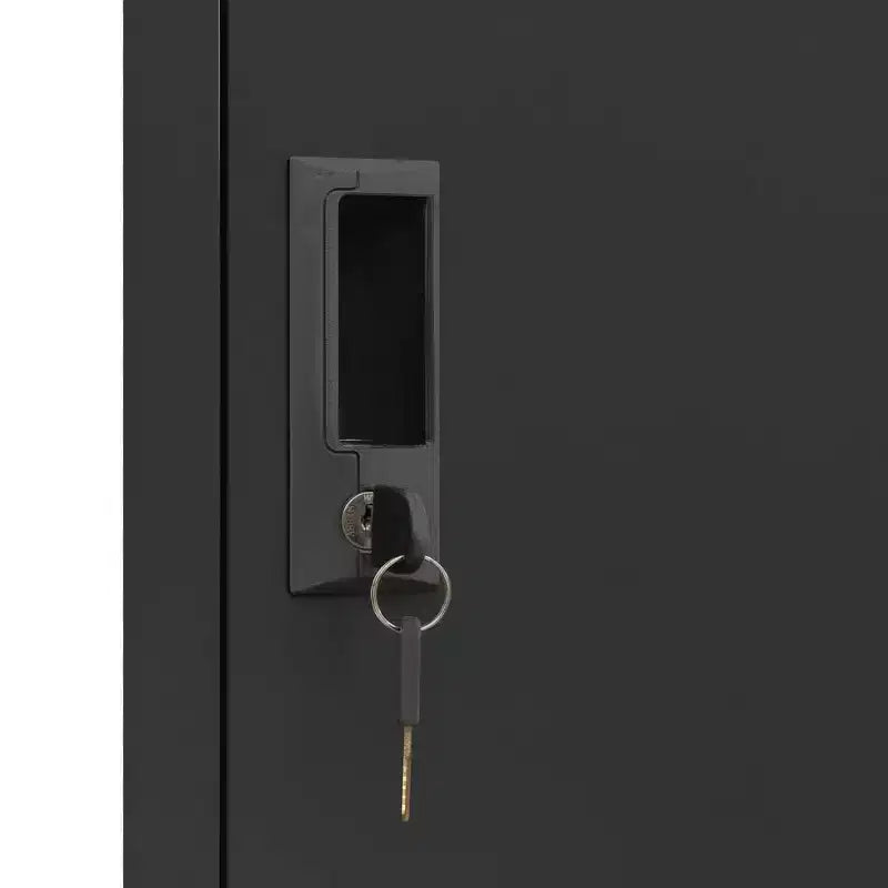 vidaXL Locker Cabinet | Steel | Anthracite | 15x17.7x70.9 | 4 Lockable Doors | Name Tag Holders | Office, School, Gym Storage Solution