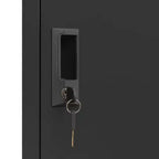 vidaXL Locker Cabinet | Steel | Anthracite | 15x17.7x70.9 | 4 Lockable Doors | Name Tag Holders | Office, School, Gym Storage Solution