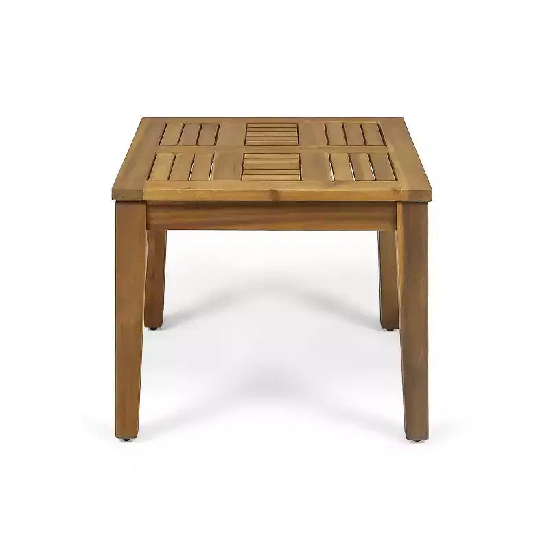 Christopher Knight Home Hampton Outdoor Acacia Wood and Wicker 6 Seater Chat Set with Ottomans