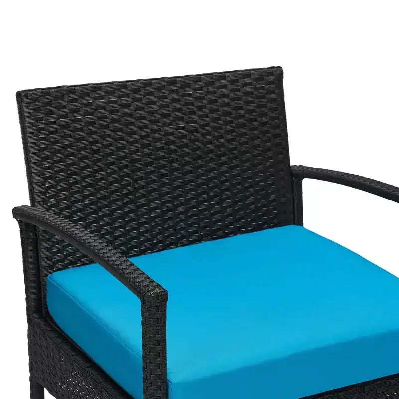 Probe Hues 3 Piece Rattan Seating Group with Cushions and Table