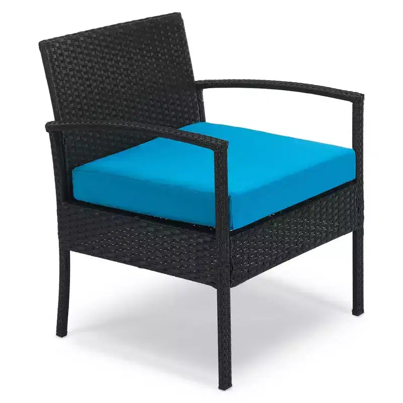 Probe Hues 3 Piece Rattan Seating Group with Cushions and Table