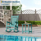 HDPE Adirondack Square Outdoor Side Table,Weather Resistant & Easy Assembly Patio End Tables,Durable Small Patio Table for Beach,Pool, Balcony, Porch