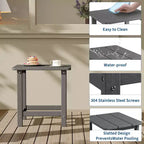 HDPE Adirondack Square Outdoor Side Table,Weather Resistant & Easy Assembly Patio End Tables,Durable Small Patio Table for Beach,Pool, Balcony, Porch